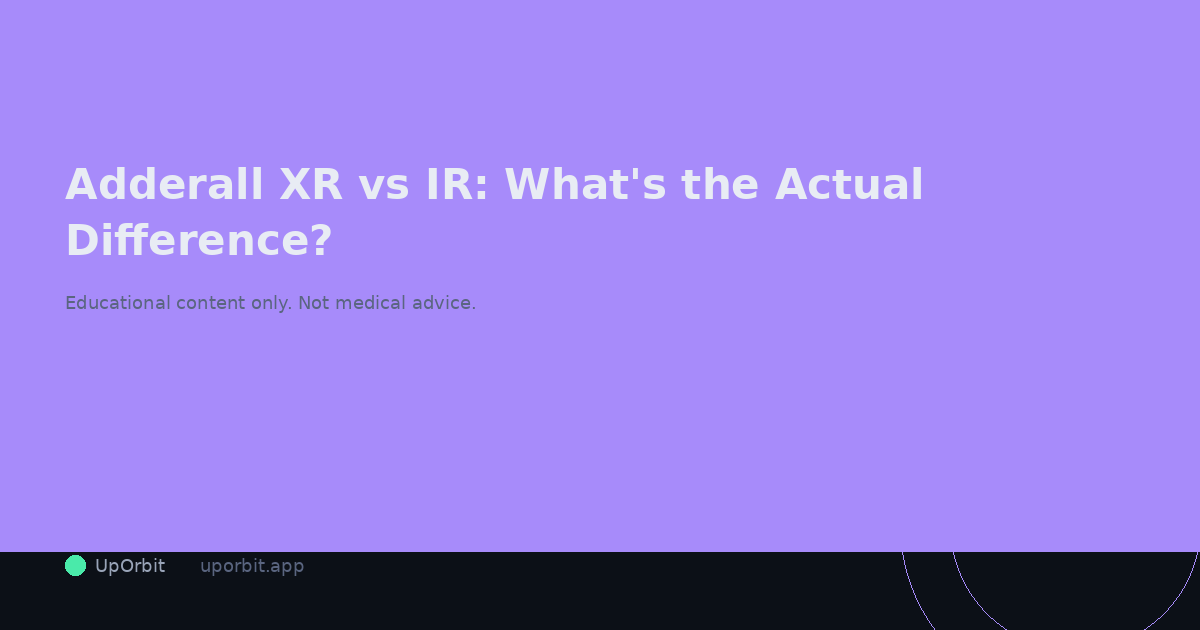 Visual comparison of Adderall XR extended-release capsule bead system versus Adderall IR immediate-release tablet